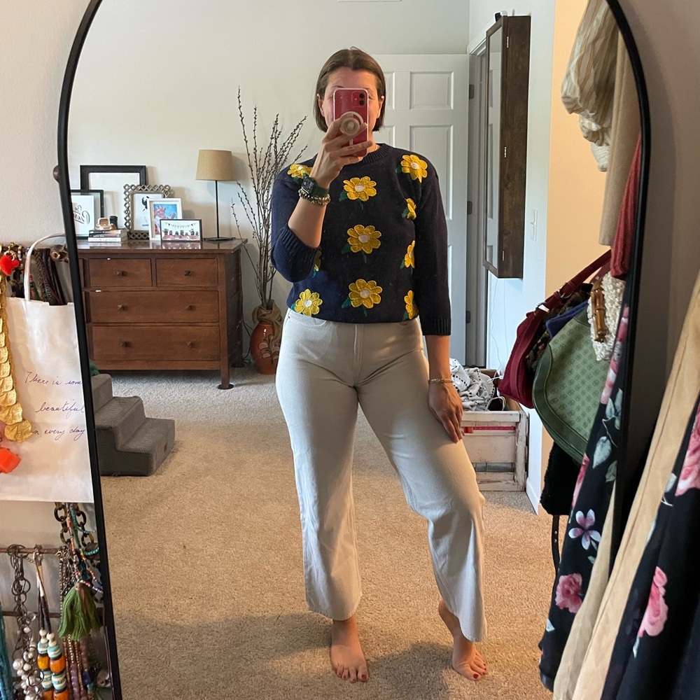 Vintage Navy Sunflower Sweater
